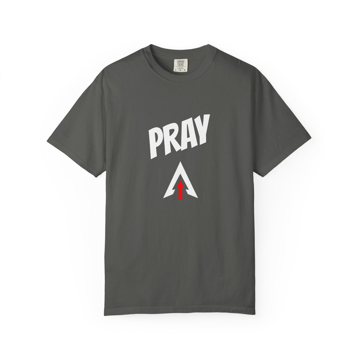 Pray Arrow T-Shirt — Vintage Garment-Dyed Prayer Hands Tee