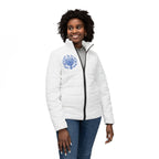 Main Character Energy Women’s Puffer Jacket — Cute Heart Graphic Winter Coat