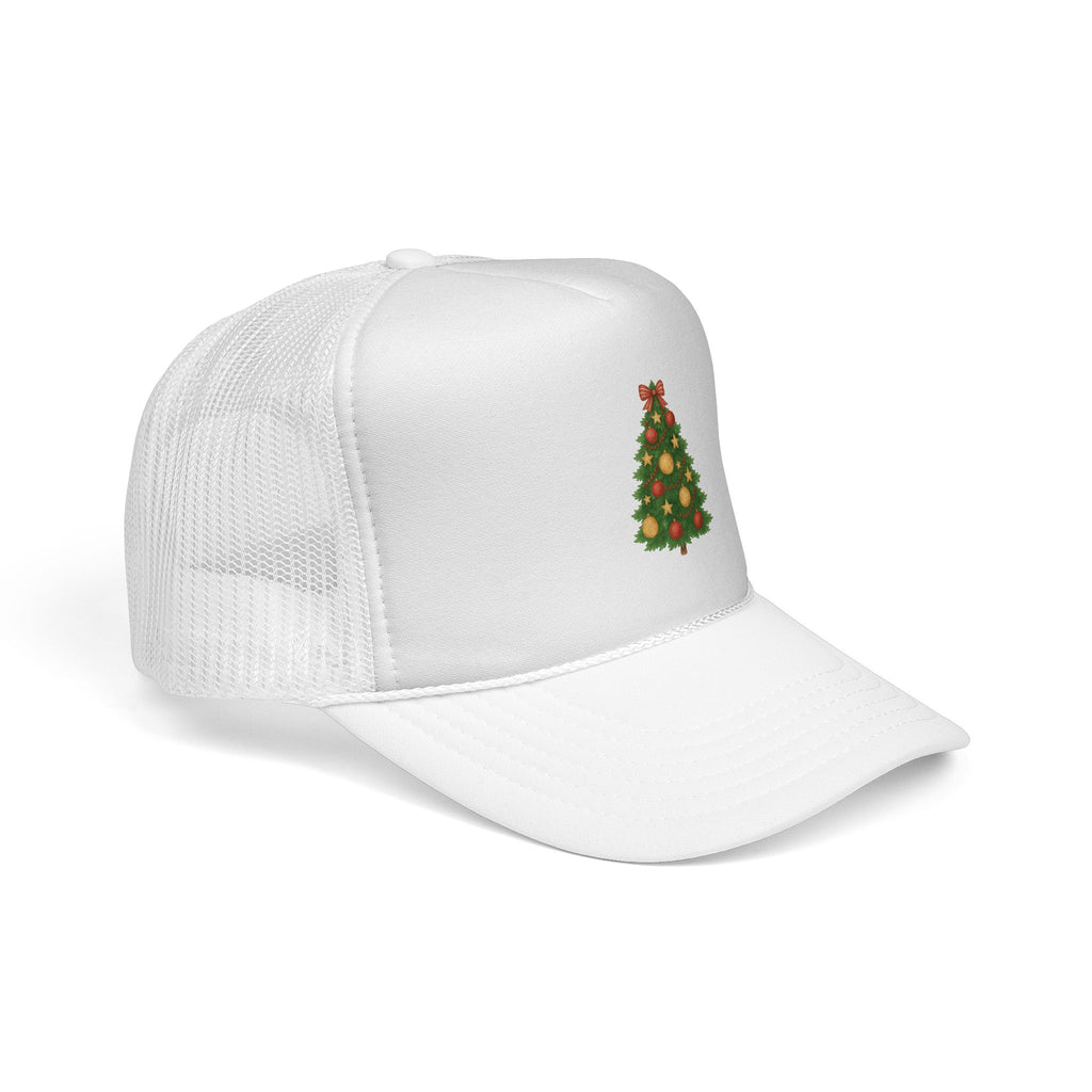 Christmas Tree Trucker Hat — Festive Green Mesh Baseball Cap