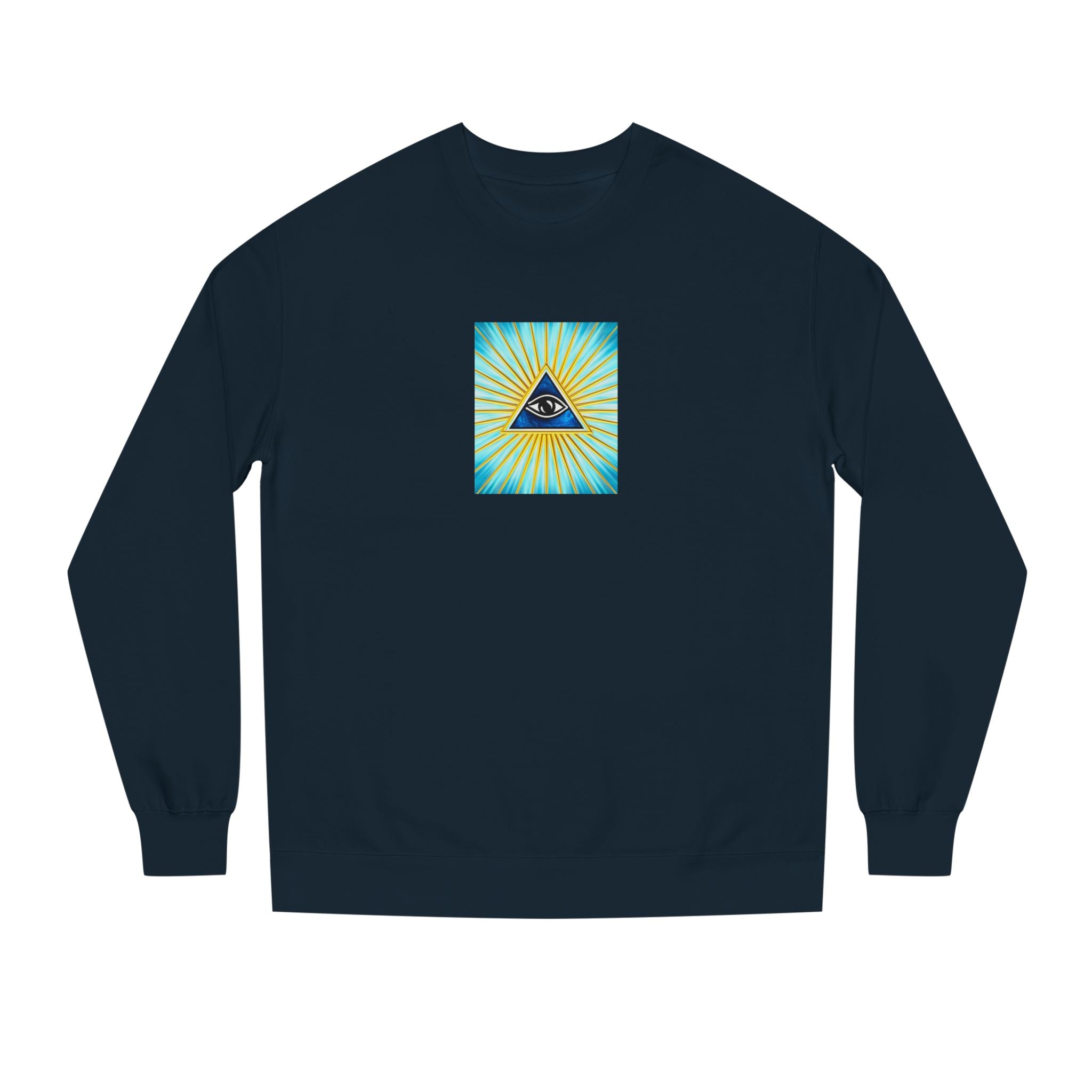 All-Seeing Eye Crewneck Sweatshirt — Mystical Pyramid Graphic