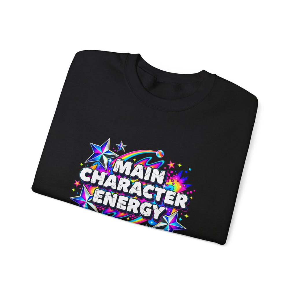 Main Character Energy Crewneck Sweatshirt — Retro Star Graphic