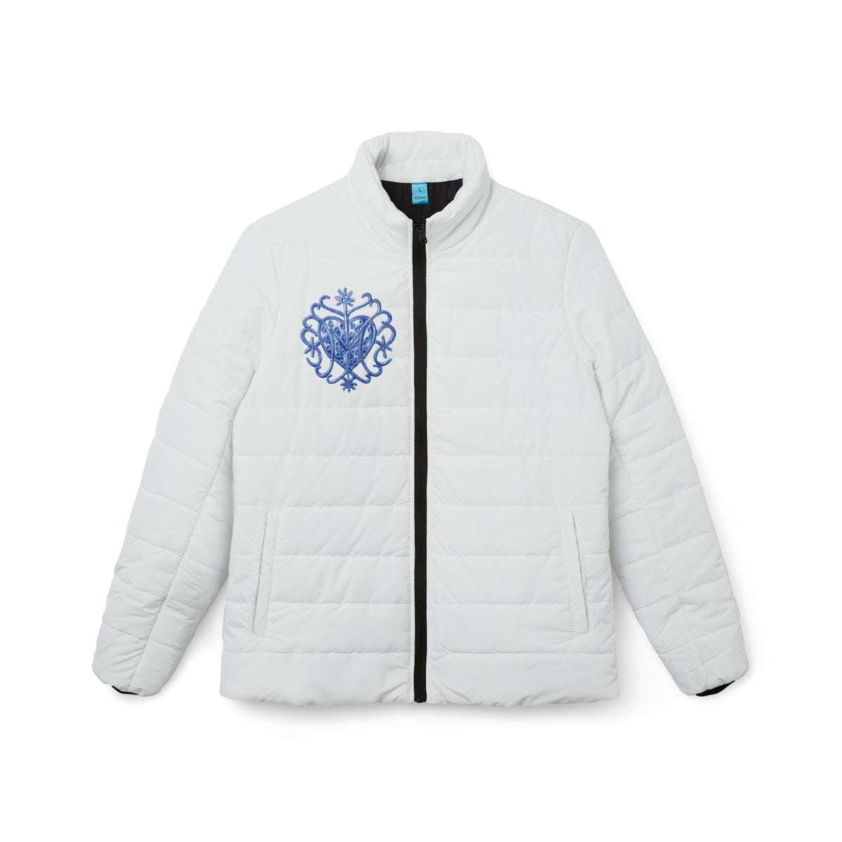 Main Character Energy Women’s Puffer Jacket — Cute Heart Graphic Winter Coat