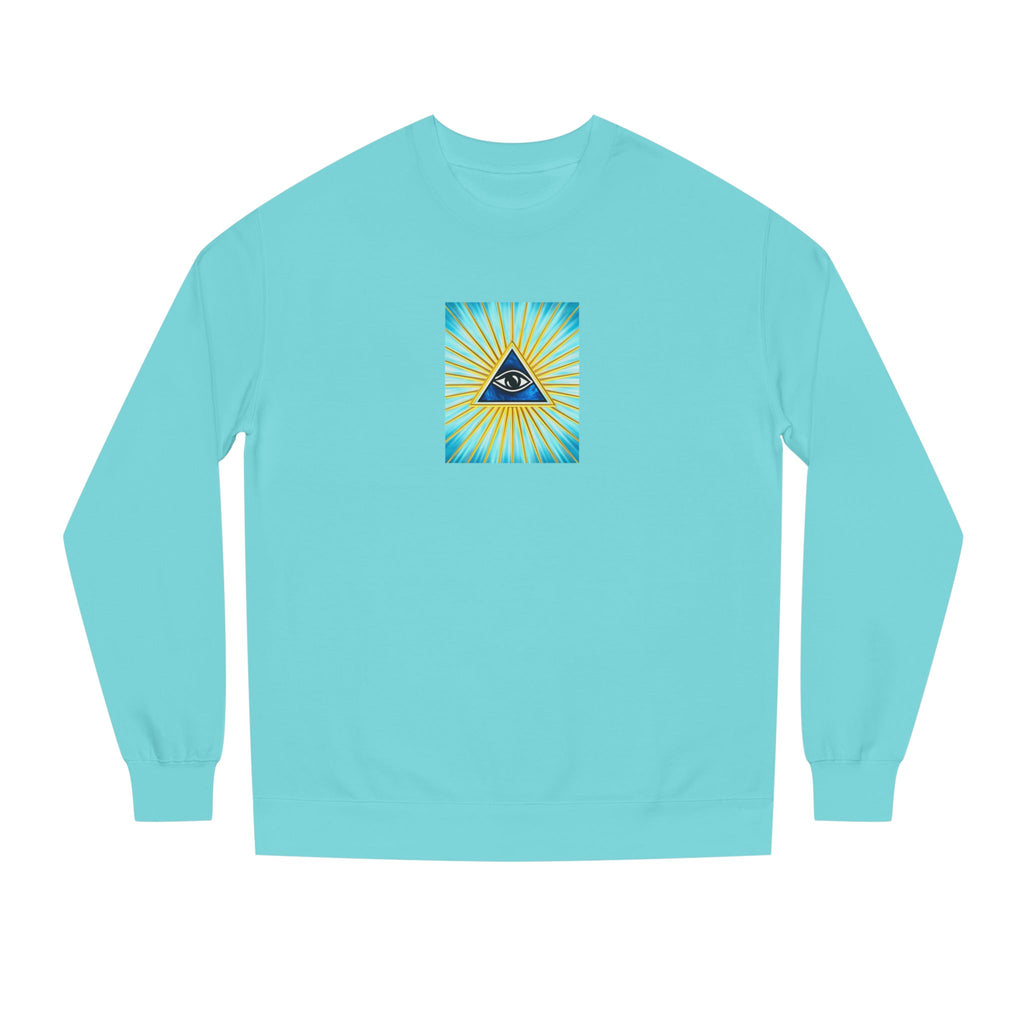 All-Seeing Eye Crewneck Sweatshirt — Mystical Pyramid Graphic