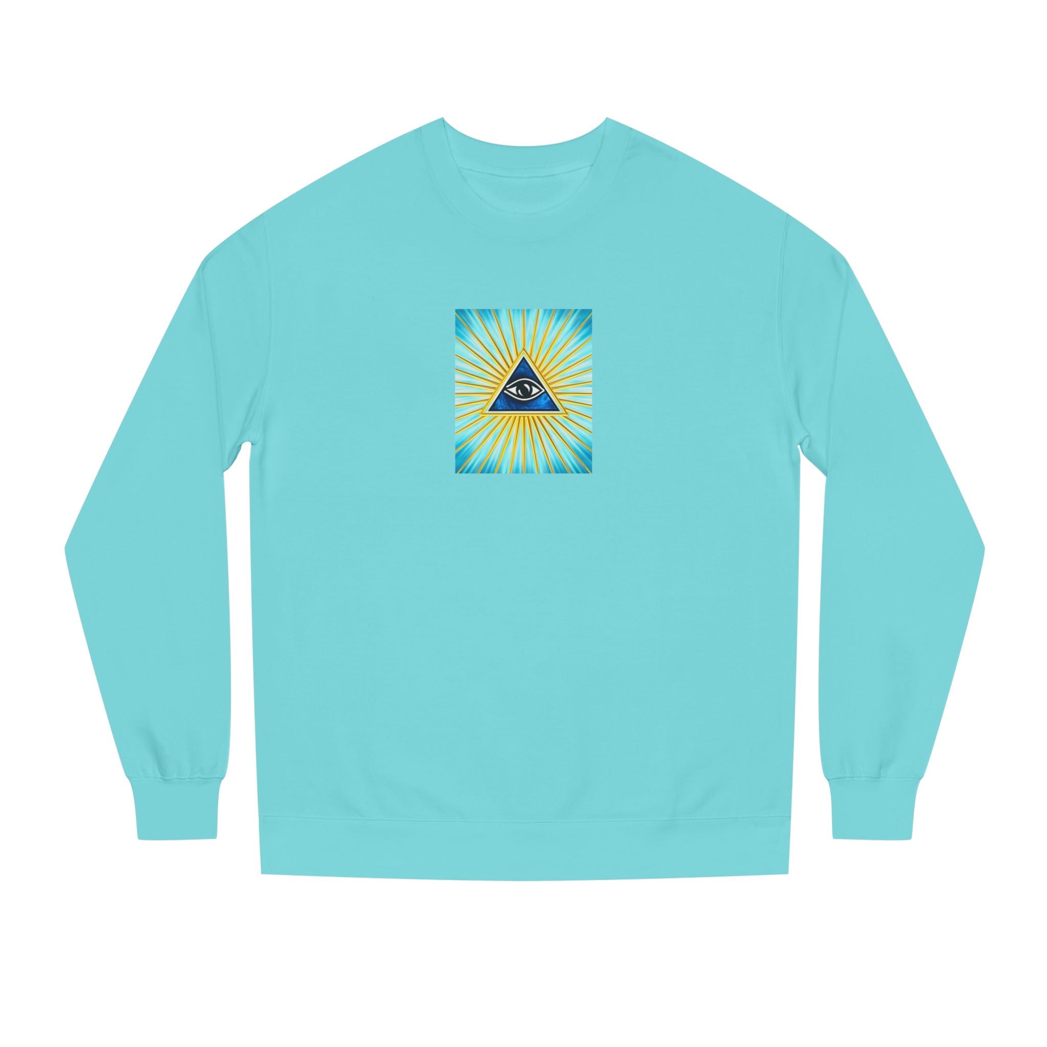 All-Seeing Eye Crewneck Sweatshirt — Mystical Pyramid Graphic