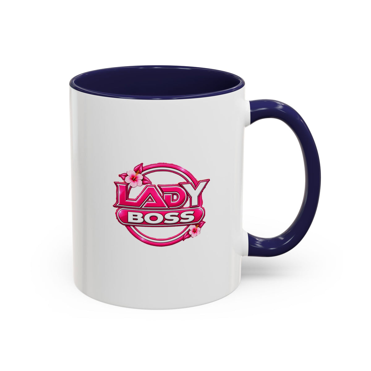 Lady Boss Accent Coffee Mug — Pink 'Lady Boss' Graphic, 11/15oz