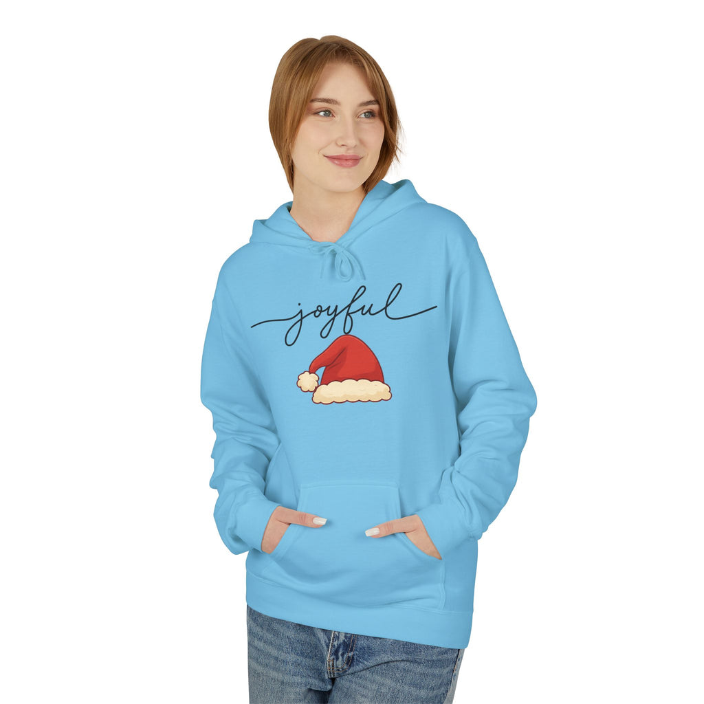 Joyful Santa Hat Hoodie — Christmas Holiday Cozy Pullover