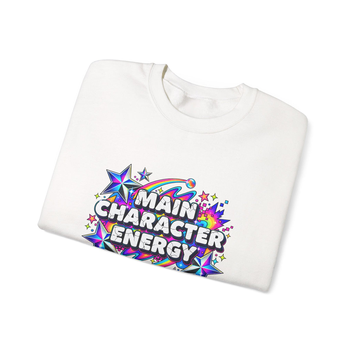 Main Character Energy Crewneck Sweatshirt — Retro Star Graphic