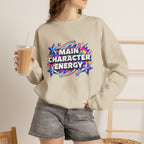 Main Character Energy Crewneck Sweatshirt — Retro Star Graphic