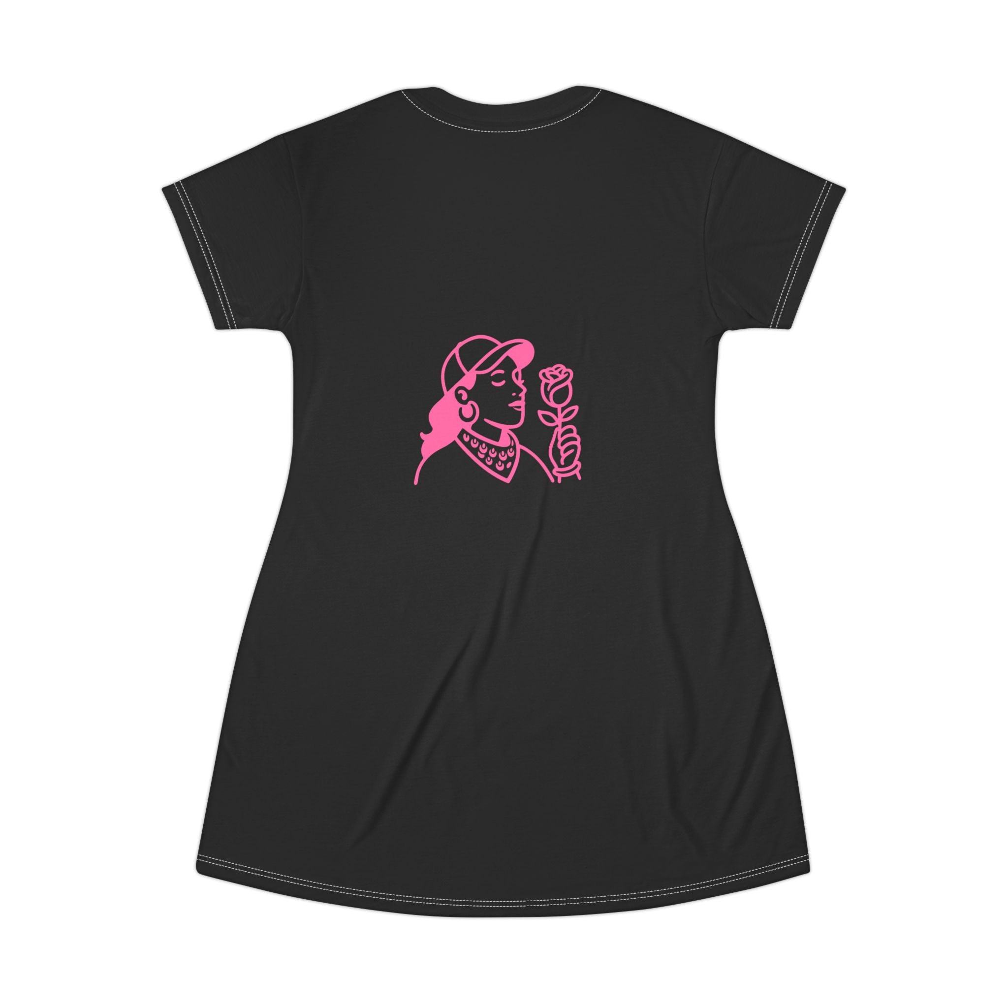 Black Heart & Feminist Graphic T-Shirt Dress | Casual Iconic Wear for Everyday, Birthday Gift, Women's Empowerment, Summer Fashion