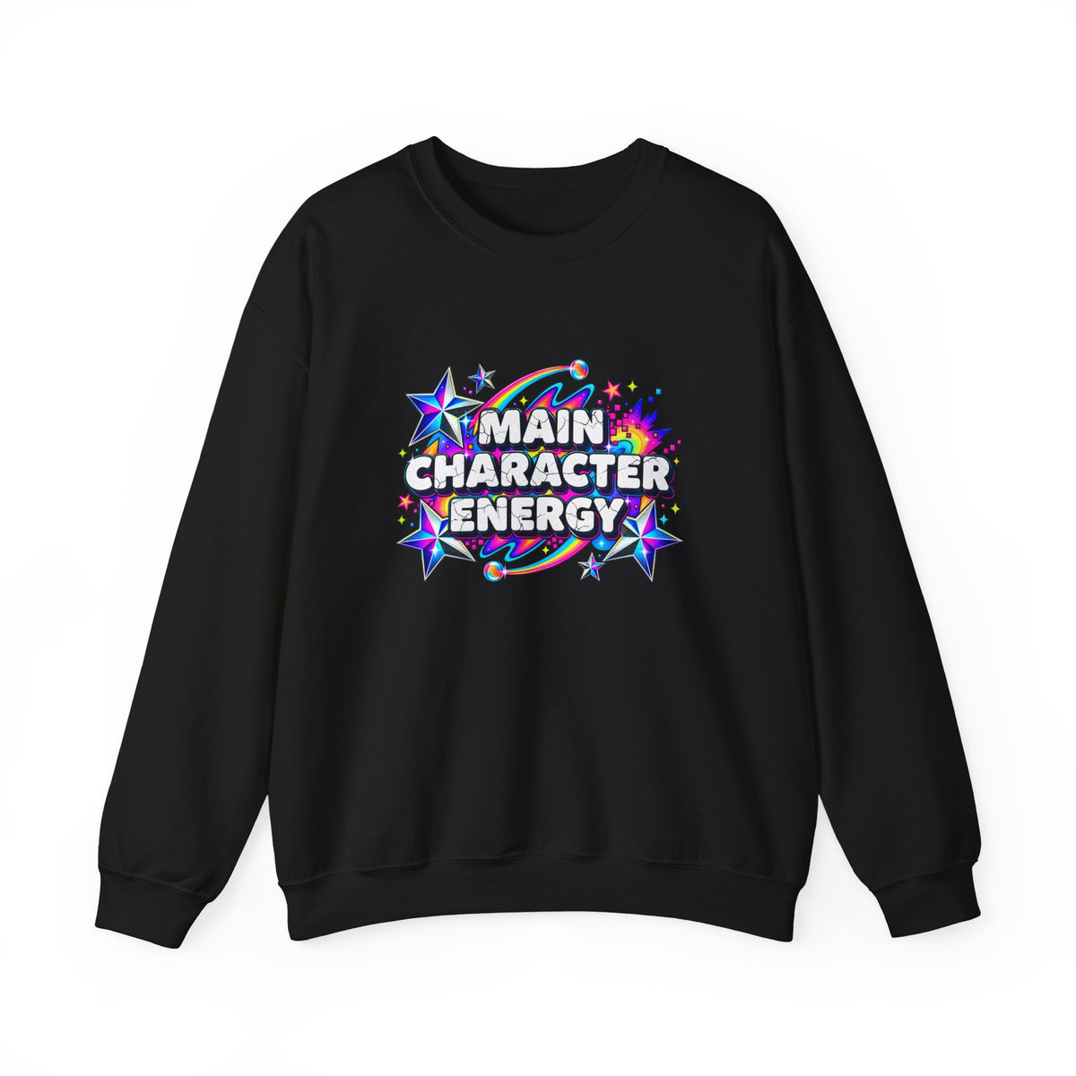 Main Character Energy Crewneck Sweatshirt — Retro Star Graphic