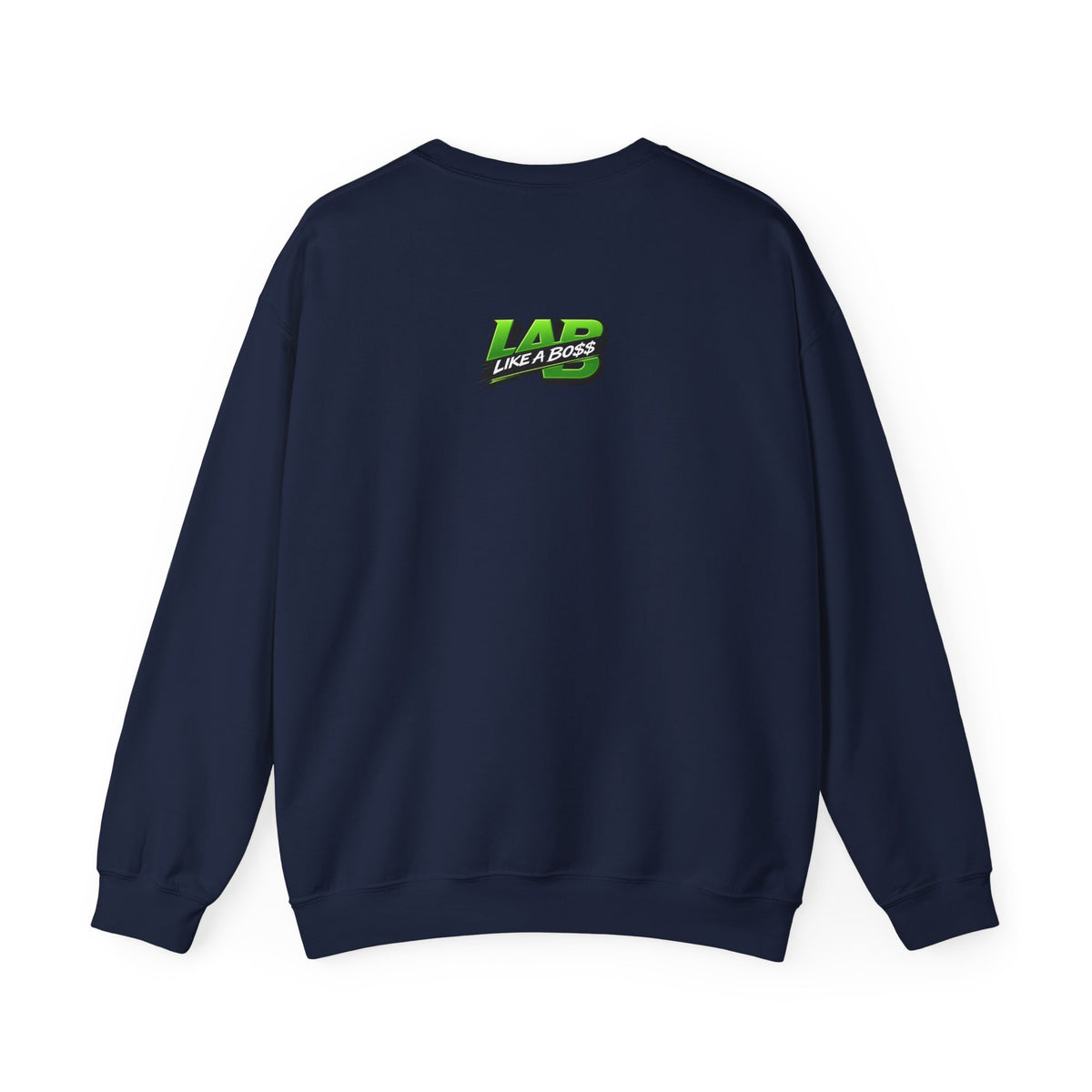 Crewneck Sweatshirt – "Hair Channels Energy" Graphic Pullover (Lad Like a Boss Back)