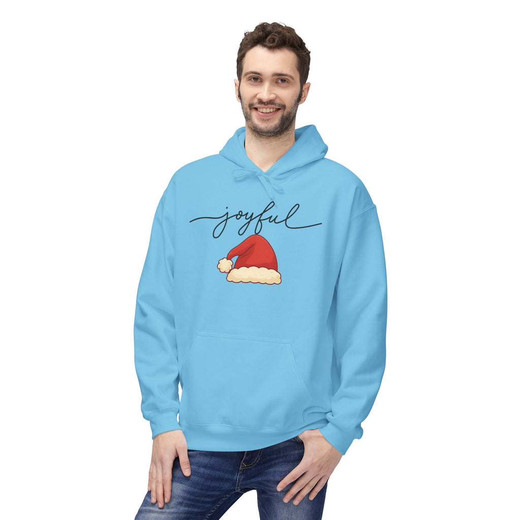 Joyful Santa Hat Hoodie — Christmas Holiday Cozy Pullover