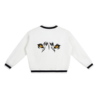 V-Neck Contrast Collar Boxy Sweatshirt