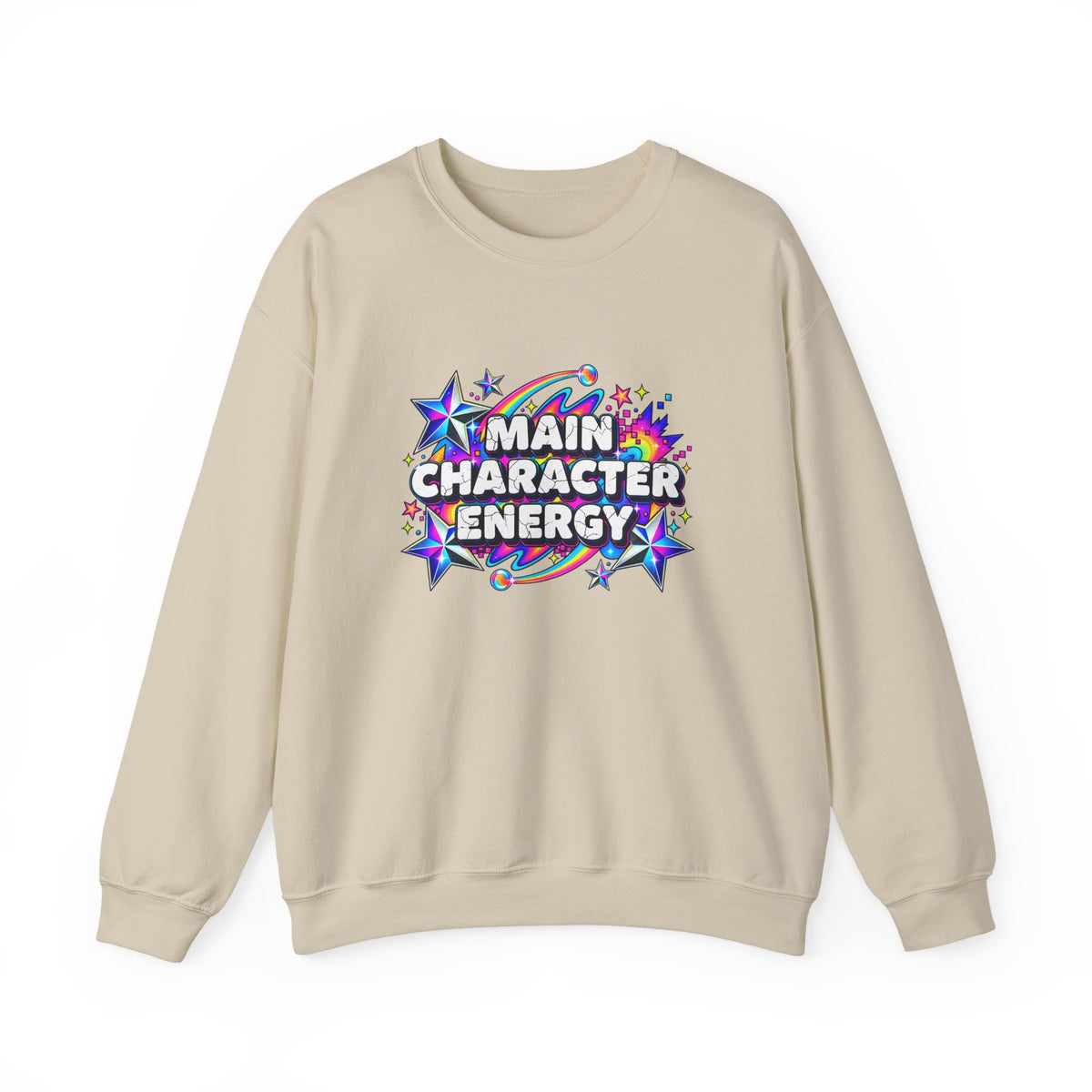 Main Character Energy Crewneck Sweatshirt — Retro Star Graphic