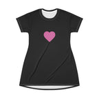 Black Heart & Feminist Graphic T-Shirt Dress