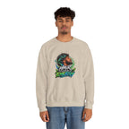 Crewneck Sweatshirt – "Hair Channels Energy" Graphic Pullover (Lad Like a Boss Back)