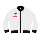 Women's Bomber Jacket with Live & Love Design – Stylish Outerwear for Casual Looks