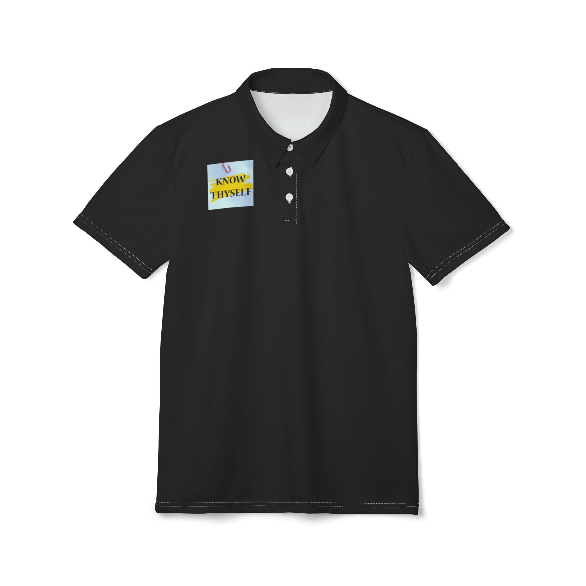 Polo Shirt — 'Know Thyself' Small Chest Graphic