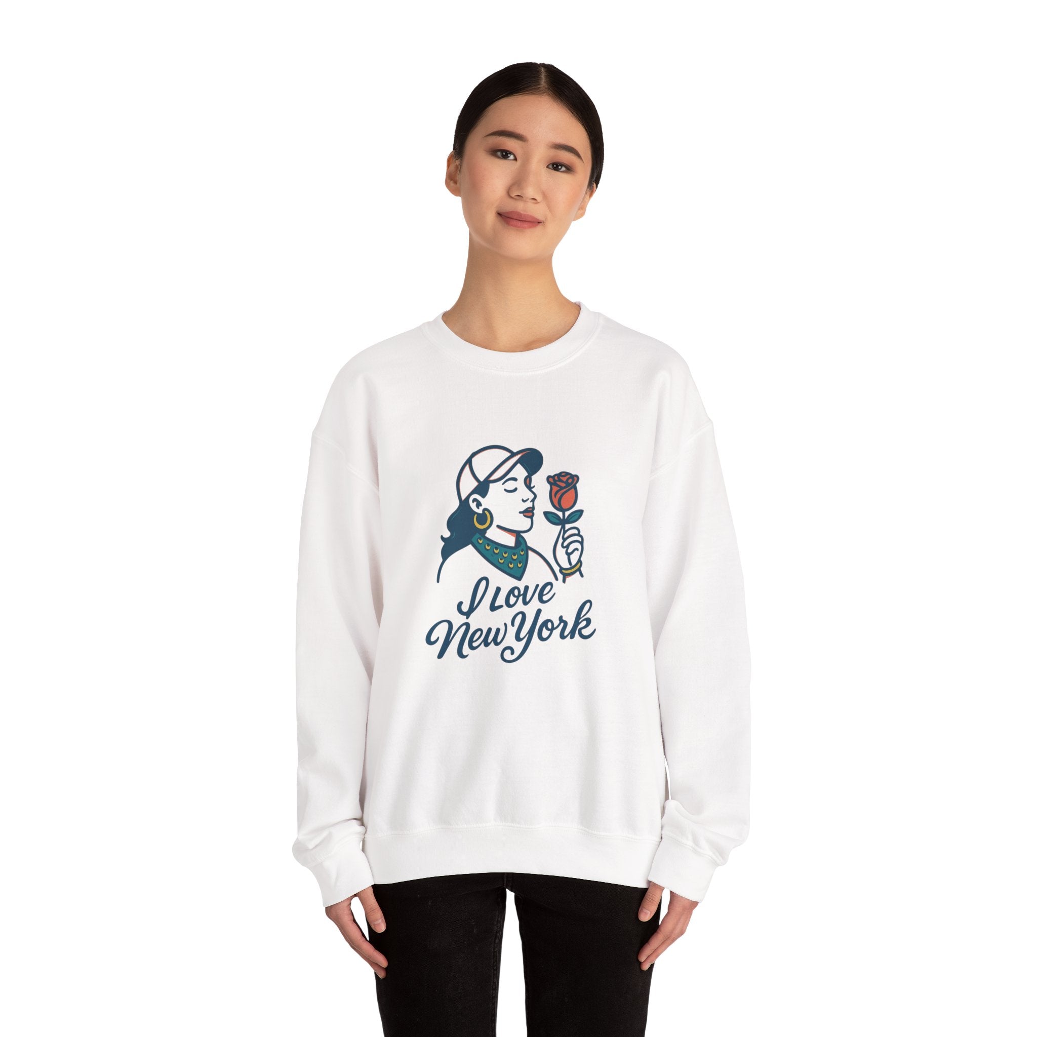 NYC Romance Sweatshirt - Cozy Unisex Crewneck, Valentine's Gift, Casual Wear, Travel Apparel, Chic Style
