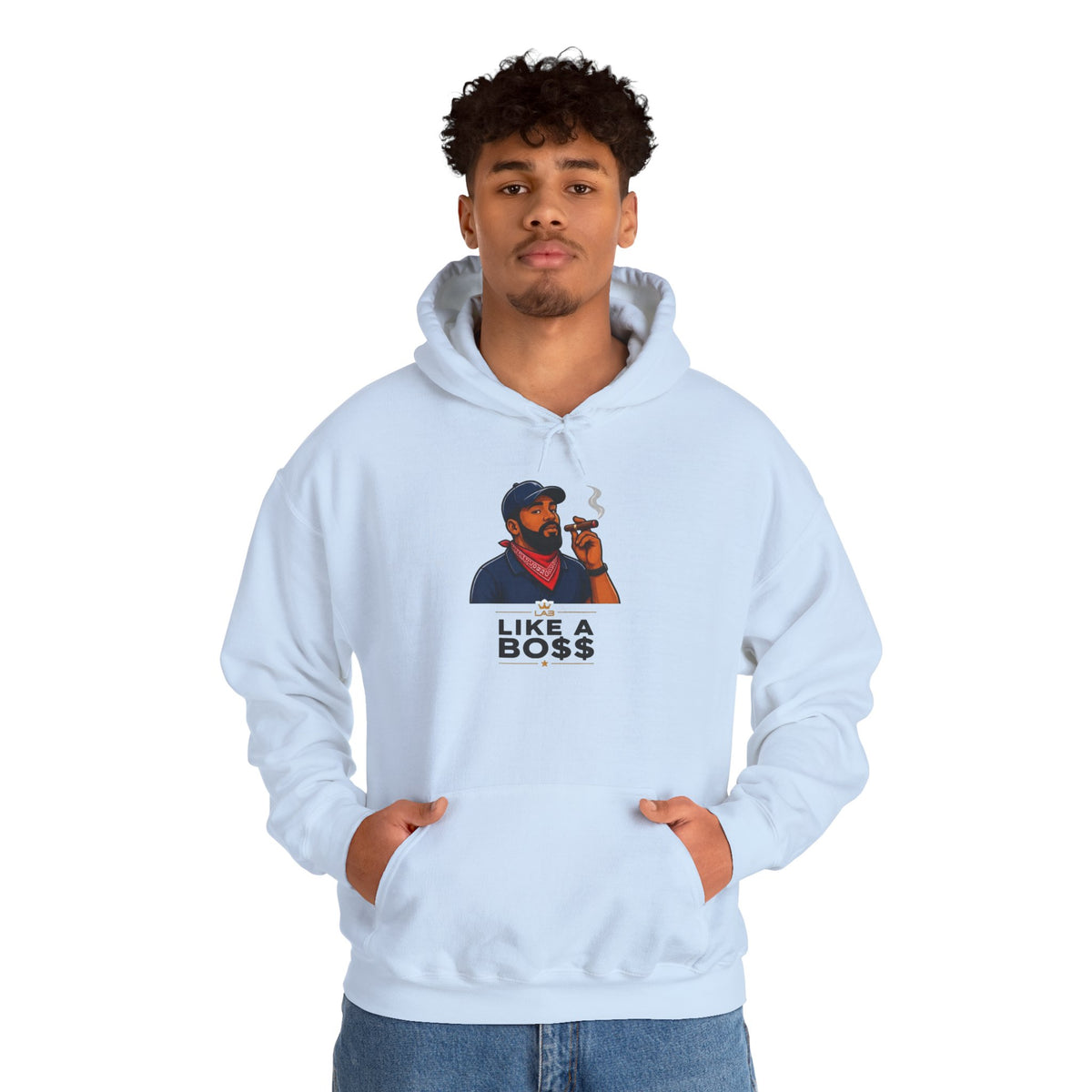 Like a Boss Hoodie — Cigar-Smoking Gentleman Graphic Pullover
