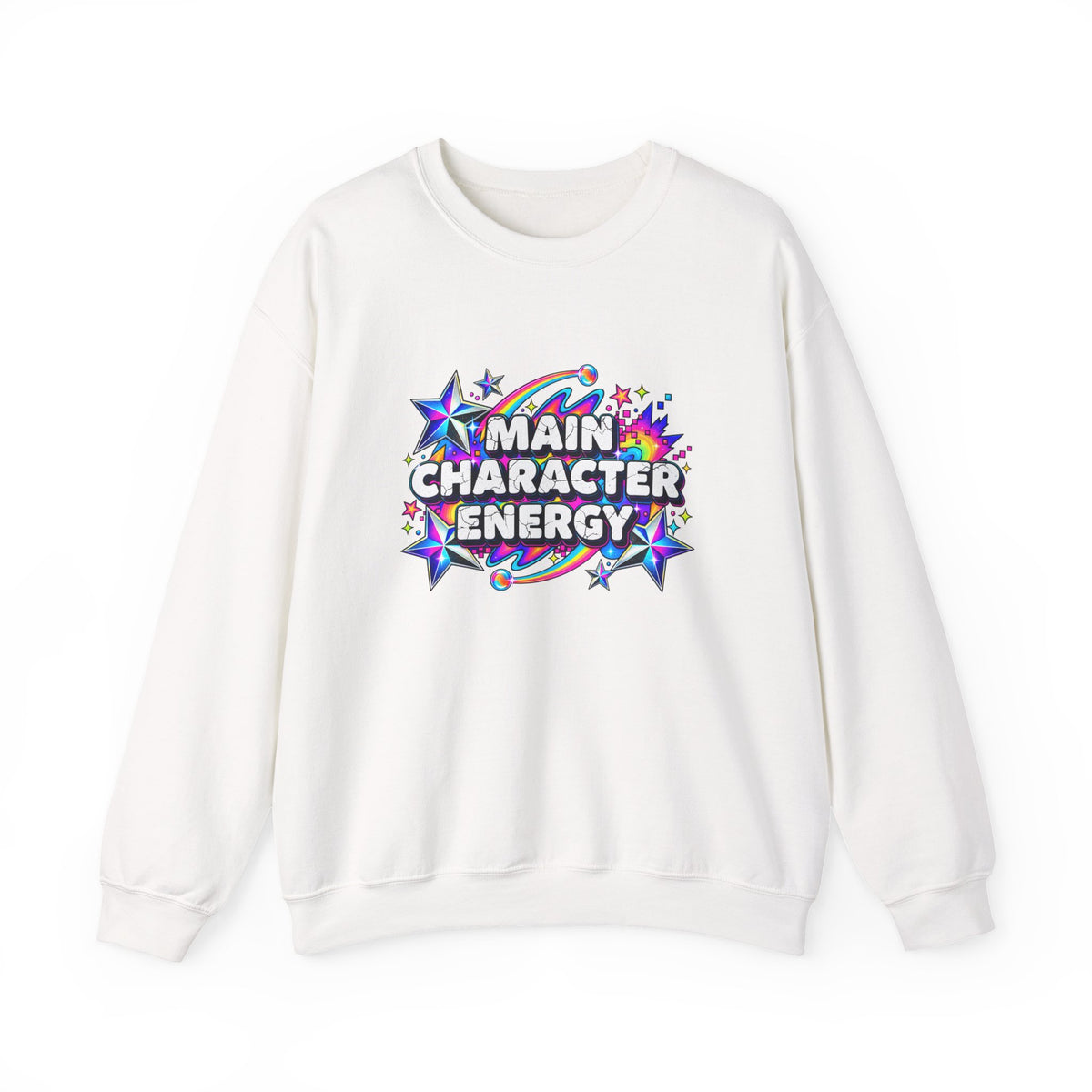 Main Character Energy Crewneck Sweatshirt — Retro Star Graphic