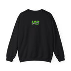 Crewneck Sweatshirt – "Hair Channels Energy" Graphic Pullover (Lad Like a Boss Back)
