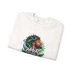 Crewneck Sweatshirt – "Hair Channels Energy" Graphic Pullover (Lad Like a Boss Back)
