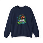 Crewneck Sweatshirt – "Hair Channels Energy" Graphic Pullover (Lad Like a Boss Back)