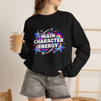 Main Character Energy Crewneck Sweatshirt — Retro Star Graphic