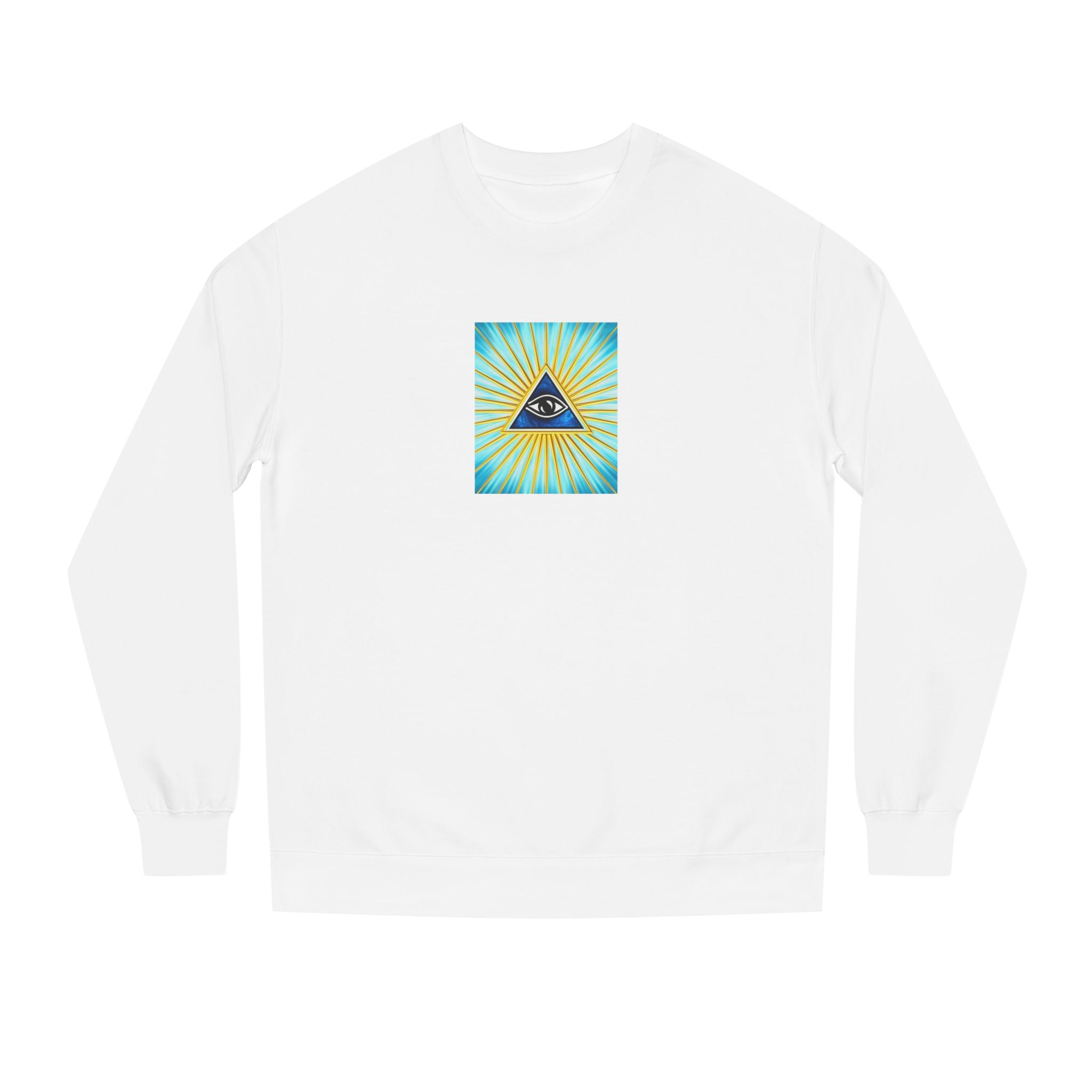 All-Seeing Eye Crewneck Sweatshirt — Mystical Pyramid Graphic