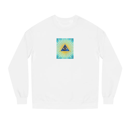 All-Seeing Eye Crewneck Sweatshirt — Mystical Pyramid Graphic