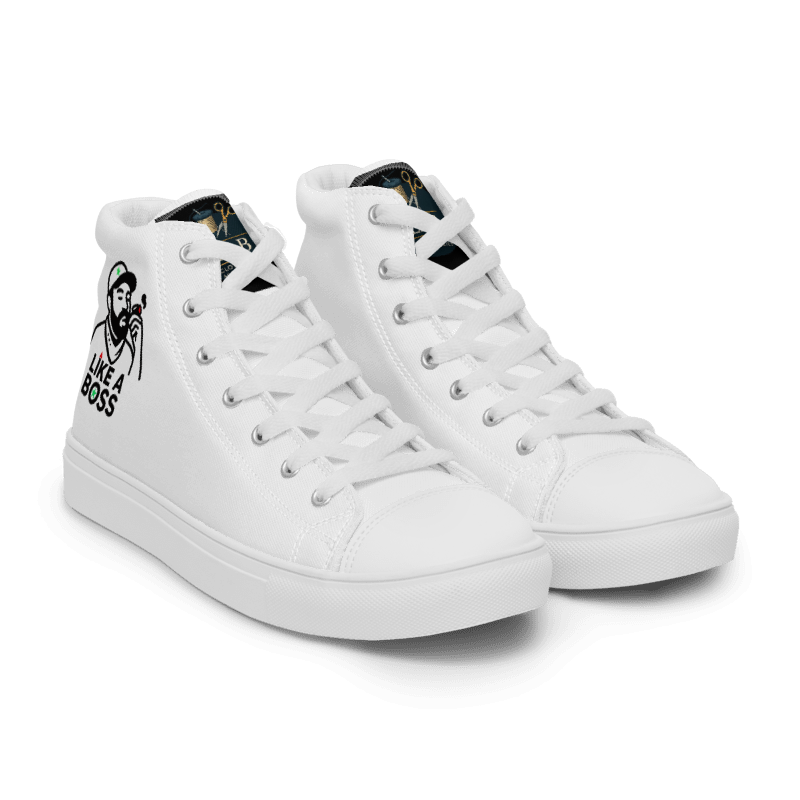 Men’s LIKE A BO$$ high top canvas shoes