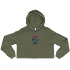 Green cropped hoodie with 'Lady Boss' graphic on a white background